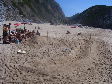 Swale at the beach and earthworks lesson