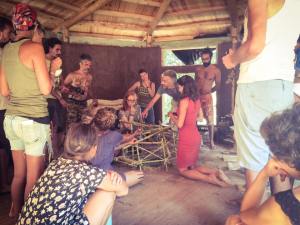 Pedro watching in on the design presentation from Chris and co. on reciprocal roof